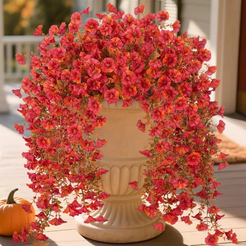Artificial Morning Glory Vine Flowers – Wedding & Home Decor Artificial Flower Vine Babs plum 2 pcs