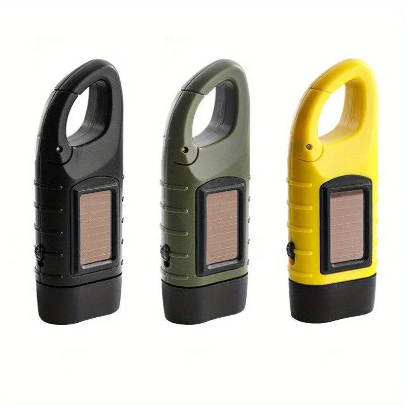 Solar Hand Crank LED Flashlight – Portable Camping Torch Solar Hand Crank Flashlight Babs