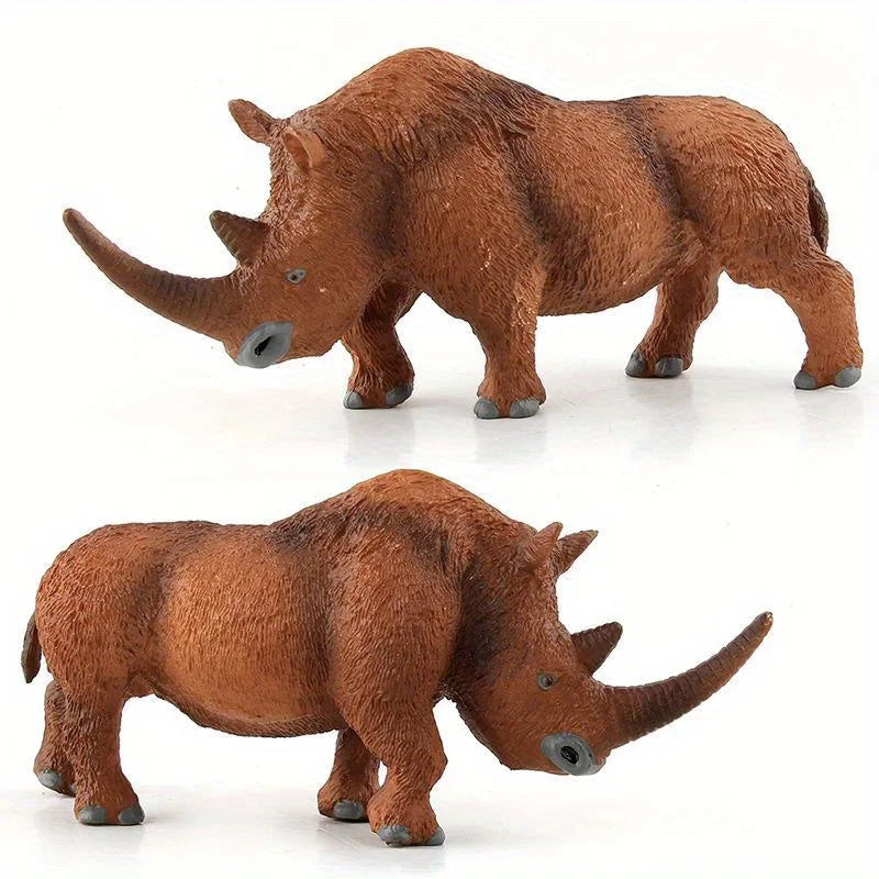 Long-Haired Rhinoceros Animal Model Figurine Ornament Animal Figurine Ornament Babs