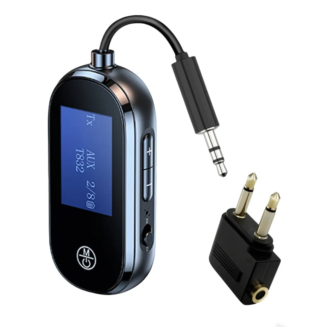 KEBIDUMEI Bluetooth 5.4 2-in-1 Transmitter Receiver AUX Adapter Bluetooth Audio Adapter Babs black
