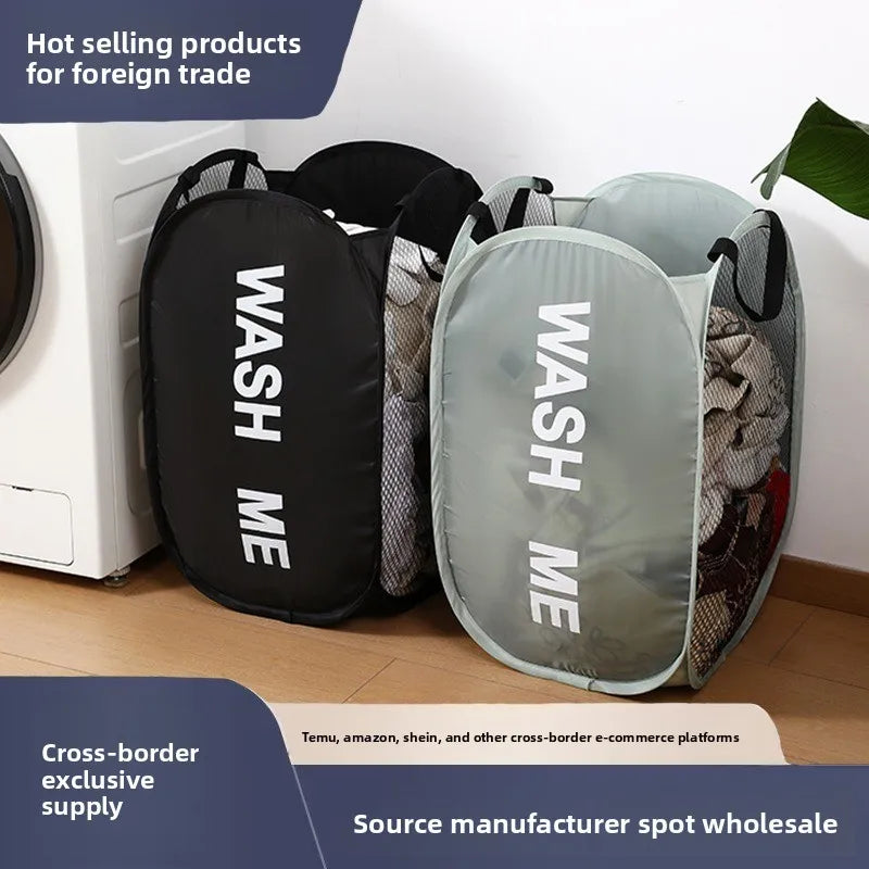 Foldable Double-Sided Laundry Bag Basket – Dorm & Bedroom Storage Laundry Storage Basket Babs
