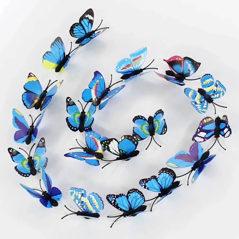 50PCS 3D Butterfly Wall Decals DIY Home Decor Stickers 4.5cm Wall Decal Stickers Babs 4.5CM blue hairclip