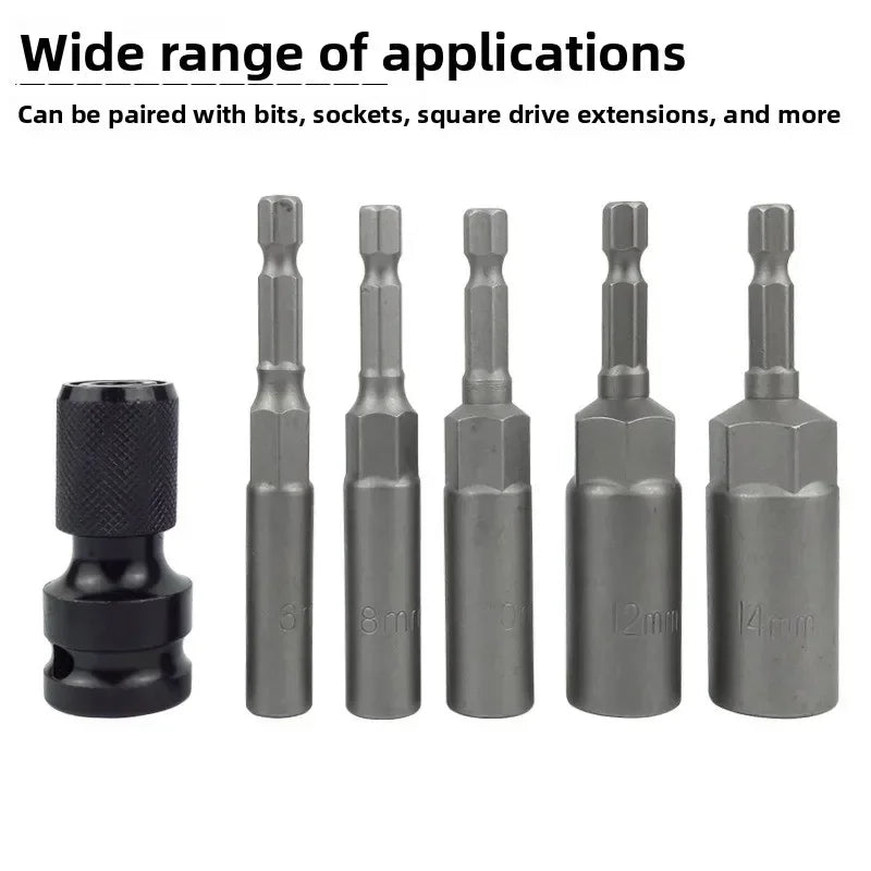 1/2" Square to 1/4" Hex Impact Wrench Adapter Converter Socket Drive Adapter Babs
