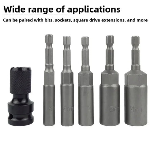 1/2" Square to 1/4" Hex Impact Wrench Adapter Converter Socket Drive Adapter Babs