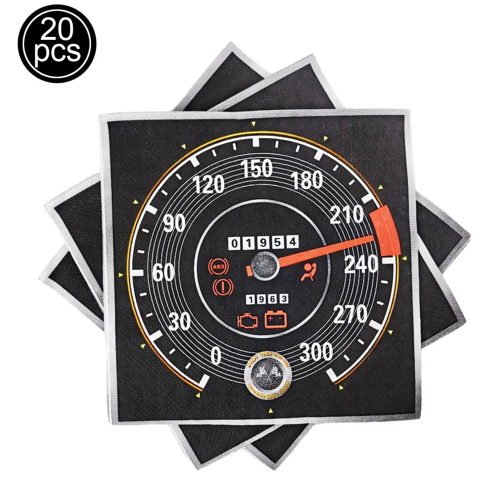 Race Car Tire Paper Napkins – Birthday & Baby Shower Party Supplies Party Paper Napkins Babs Red