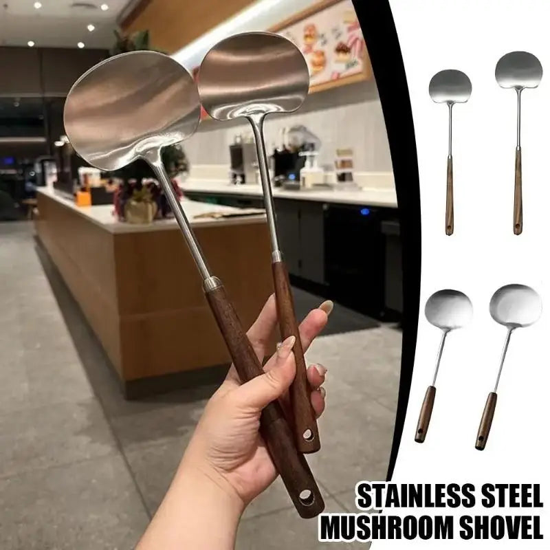 Stainless Steel Mushroom Spatula Set – Wok Turner 2-Piece Kitchen Spatula Set Babs