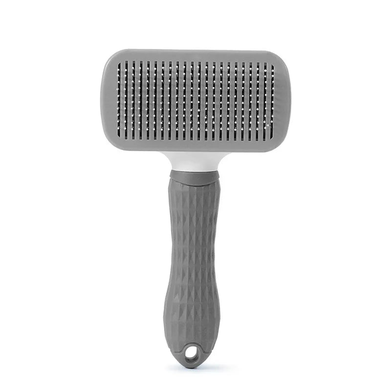 Pet Brush Easy-Clean Button | Detangling Dog Massage Comb Dog Grooming Brush Babs GRAY