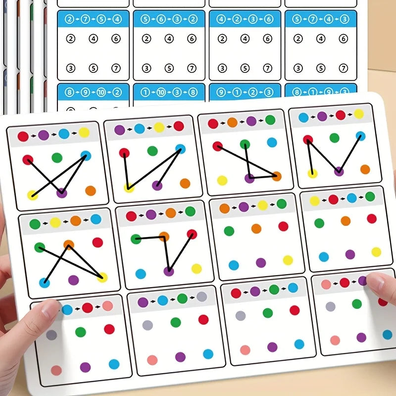 Kids Visual Tracking & Attention Training Cards – Color & Number Educational Flash Cards Babs