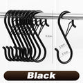 Heavy Duty Metal S Hooks with Safety Buckle – 5 or 10 Pack S Hooks Organizer Babs Black 5pcs