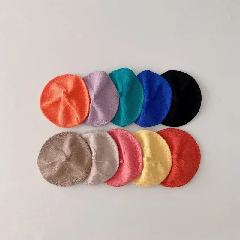 Kids Korean Candy Color Knitted Beret – Boys & Girls 1–3Y Kids Knitted Beret Babs