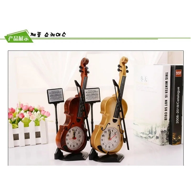 Violin Desk Alarm Clock – Creative Music Gift & Home Décor Desk Alarm Clock Babs