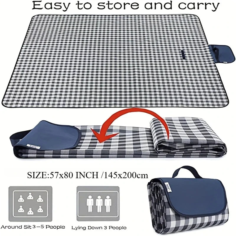 Large Waterproof Picnic Blanket & Beach Mat 80"x57" Sand-Proof Outdoor Picnic Mat Babs