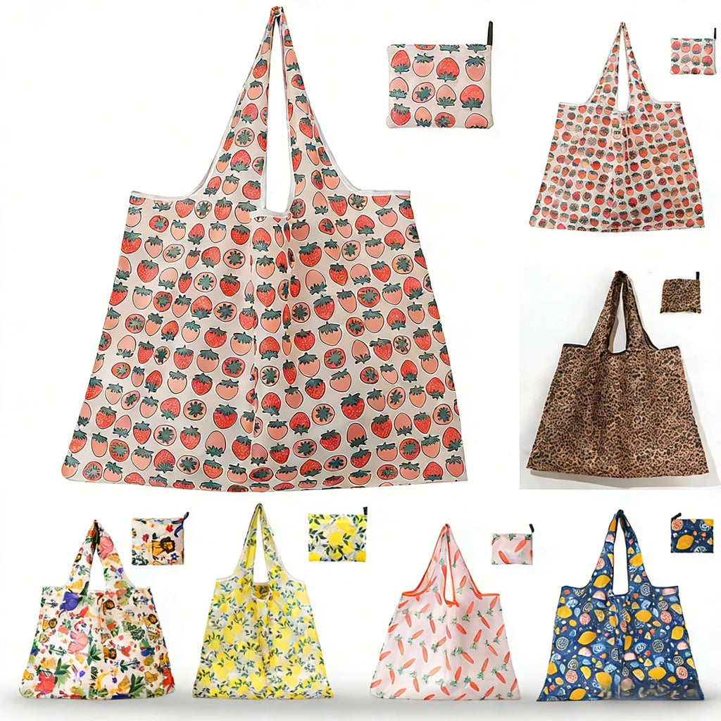 Reusable Foldable Grocery Tote Bag – Large Washable Shopping Bag Reusable Shopping Tote Babs