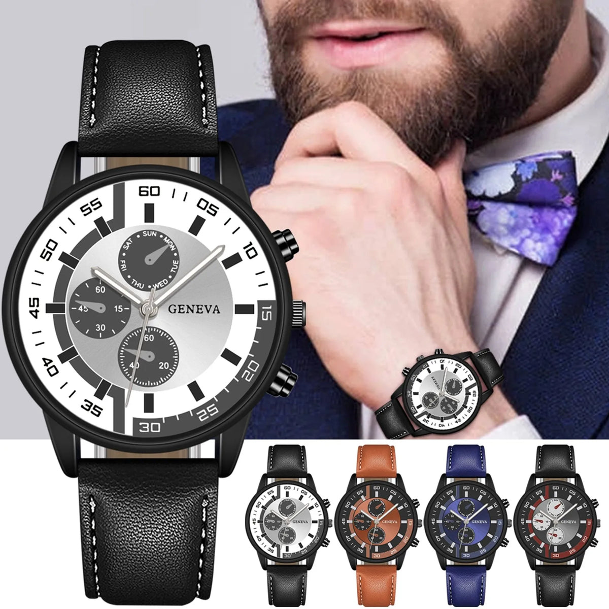 ISHOWTIENDA Men's Quartz Watch – Roman Numeral Auto Date Men's Quartz Watch Babs