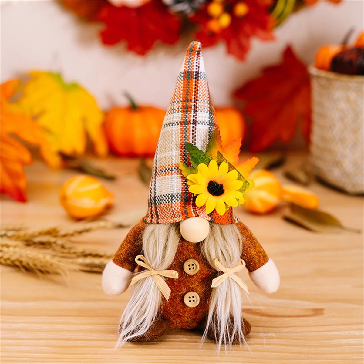 Fall Gnome Plush Doll – Halloween & Thanksgiving Autumn Decor Holiday Gnome Ornament Babs B One Size