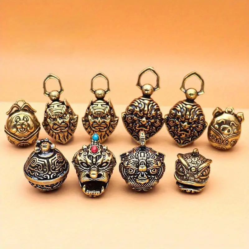 Mini Antique Brass Bell | Chinese Buddha Fengshui Home Decor Decorative Bell Babs