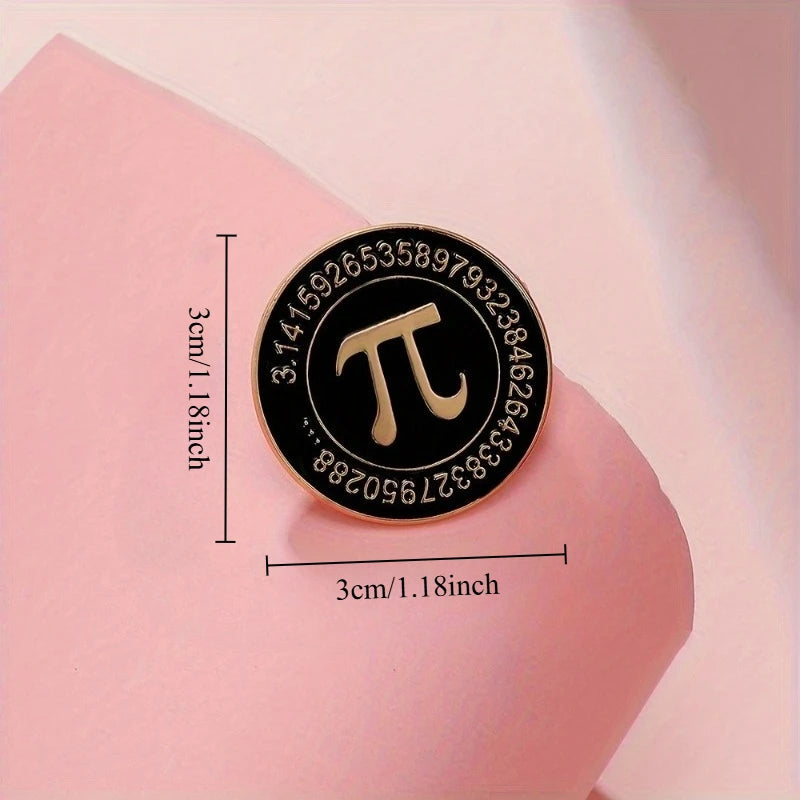 Math Pi Enamel Pin – Zinc Alloy Brooch for Clothing & Bags Enamel Lapel Pin Babs