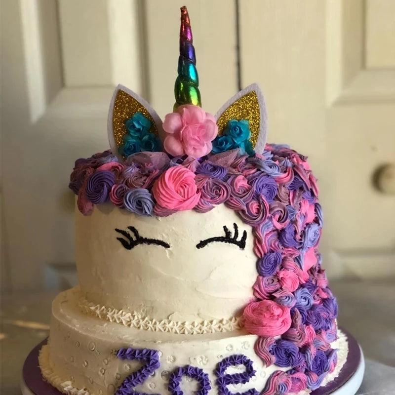 Rainbow Unicorn Cake Topper – Birthday & Baby Shower Decor Cake Topper Babs