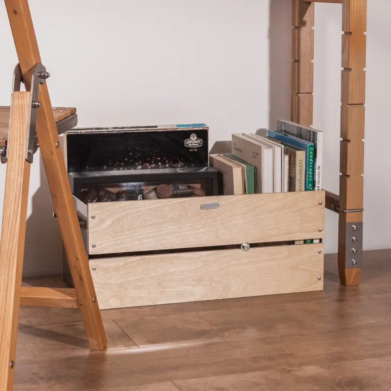 Modern Wooden Bookcase with Sliding Stopper – 25L Bookshelf Wooden Bookcase Babs