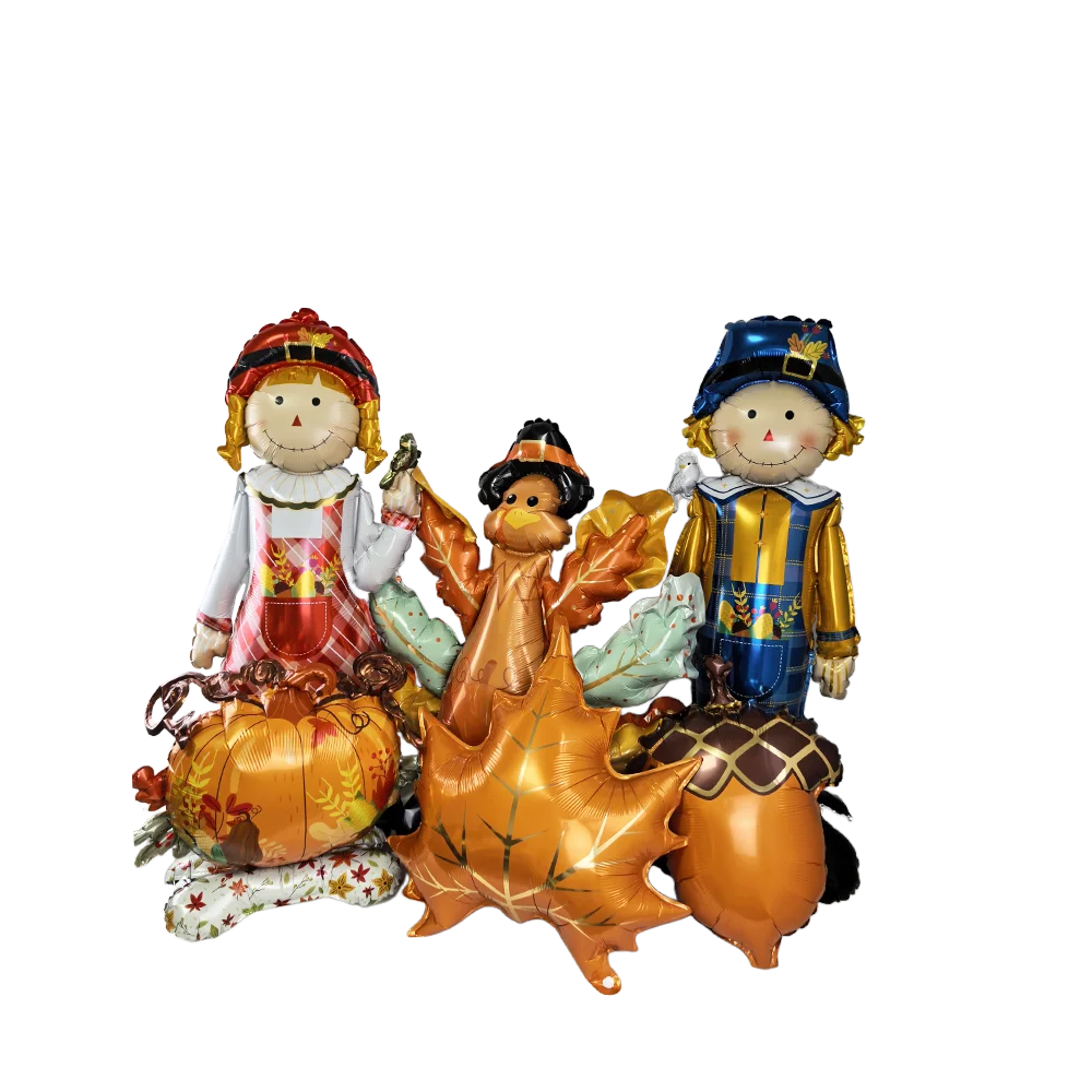 Thanksgiving Foil Balloons & Maple Leaf Banner Party Decor Party Balloon Decor Babs