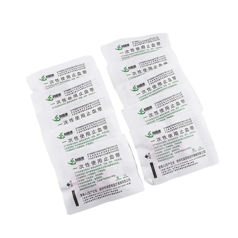 10pcs Pink Disposable Elastic Tourniquet First Aid Kit Bandage First Aid Tourniquet Babs