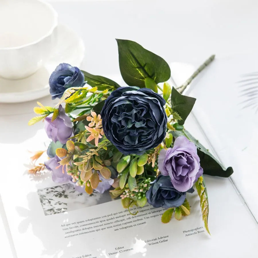 Silk Peony Artificial Flower Bouquet for Wedding & Home Decor Artificial Flower Bouquet Babs color 5 1 pc
