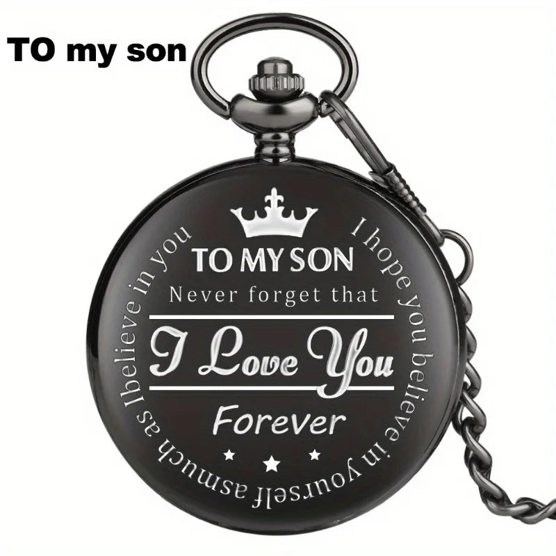 Men's Antique Pocket Watch – Heartfelt Husband Gift & Keepsake Pocket Watch Babs black