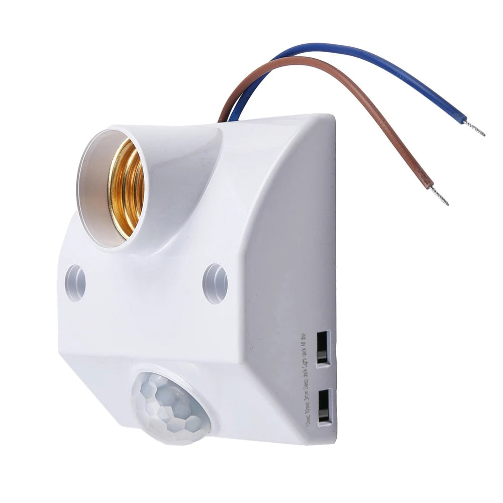 E27 PIR Motion Sensor Lamp Holder Socket – IP44, AC110-240V Motion Sensor Socket Babs B