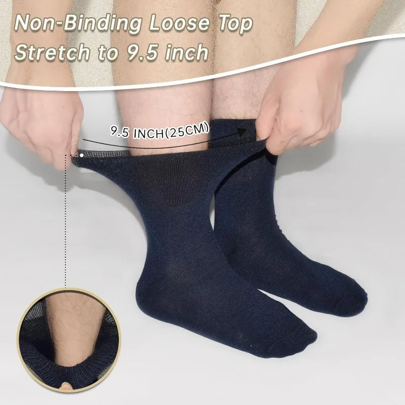 12 Pairs Loose-Top Breathable Knit Socks with Elastic Cuffs Casual Knit Socks Babs