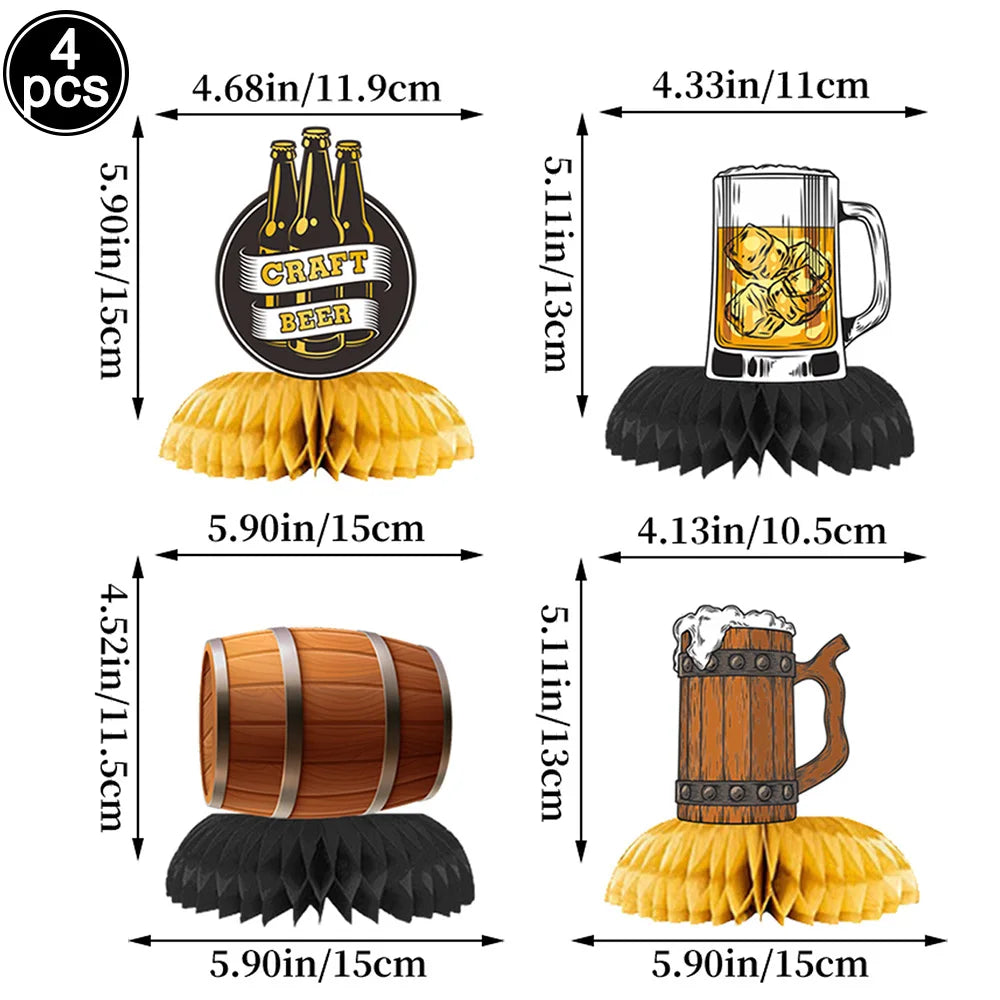 Whiskey Party Decor Set – Balloons, Banner & Table Honeycomb Party Decoration Set Babs MULTI