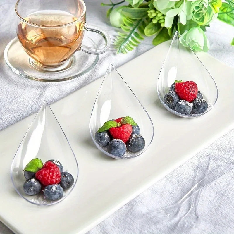 50pcs Disposable Plastic Appetizer & Dessert Tasting Plates Disposable Party Plates Babs