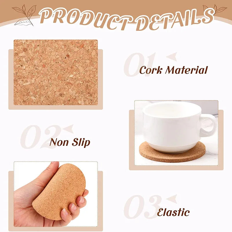 Cork Coasters for Drinks – Eco-Friendly Aesthetic Table Coasters Cork Coaster Set Babs
