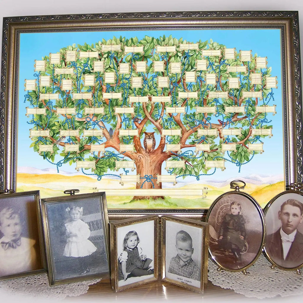 Fillable 6-Generation Family Tree Chart – Genealogy Wall Art Genealogy Wall Art Babs