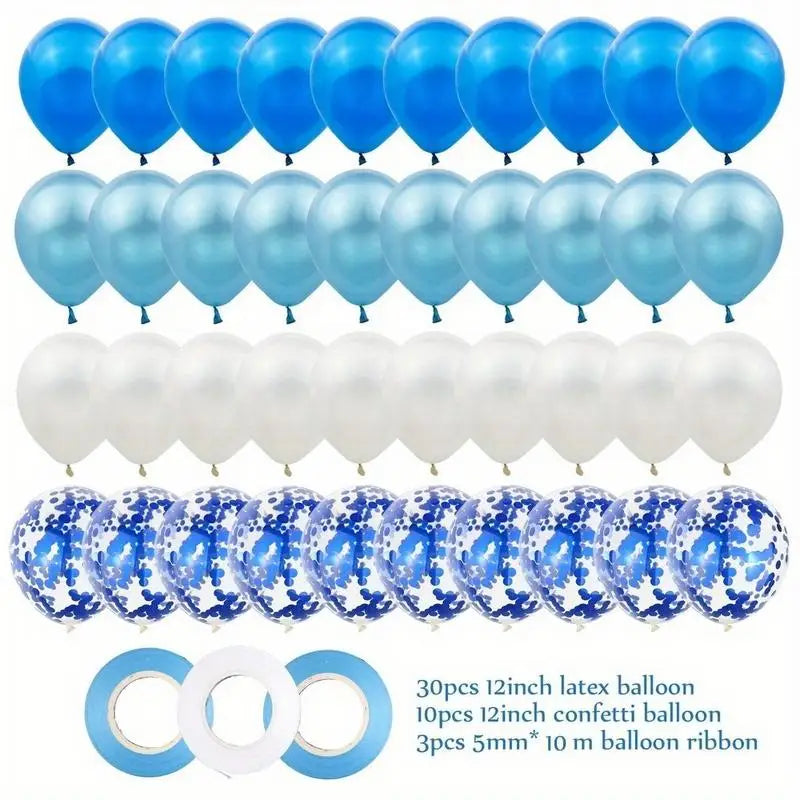 43-Piece 12" Multicolor Confetti Latex Balloons – Party Decor Party Balloons Set Babs Blue Other