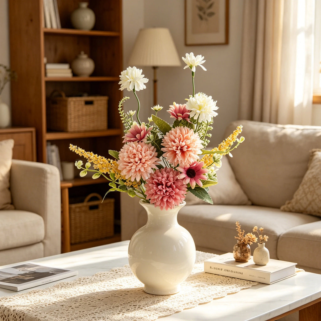 Artificial Silk Chrysanthemum Bouquet | Wedding & Home Décor Artificial Flower Bouquet Babs