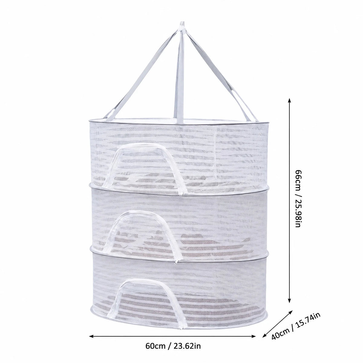 3-Layer Foldable Hanging Mesh Drying Rack – Food, Fish & Herbs Hanging Mesh Drying Rack Babs White one size