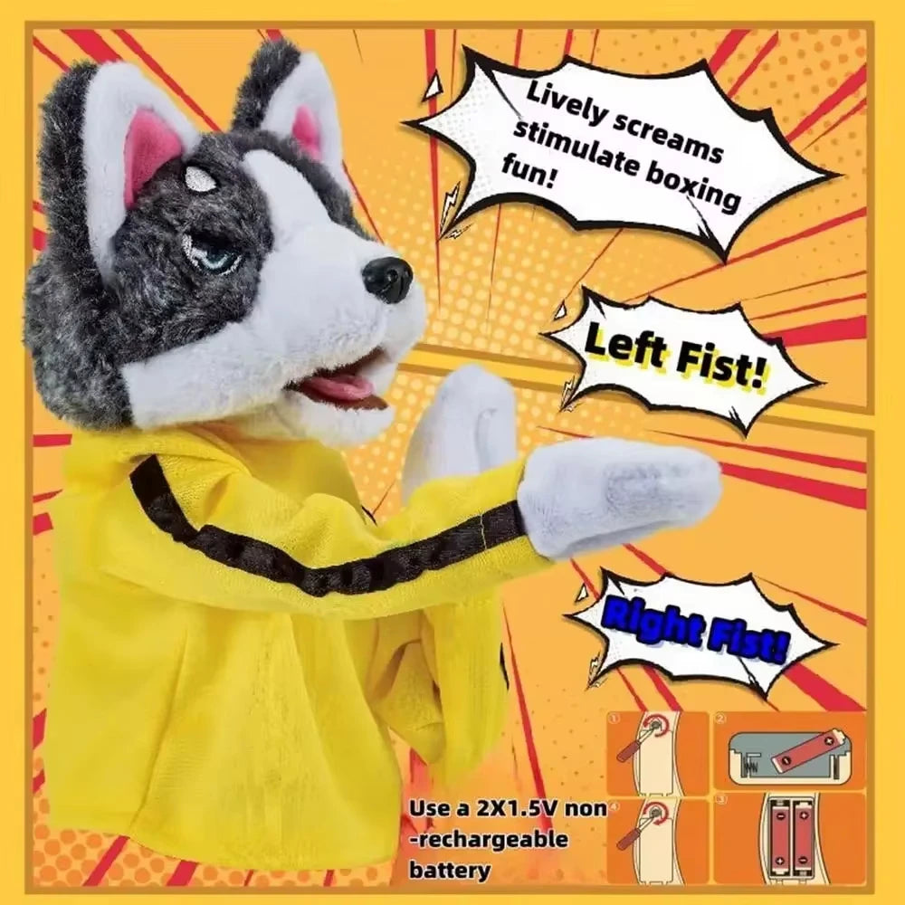 Husky Boxing Dog Hand Puppet Plush Toy – Interactive Fun Gift Hand Puppet Toy Babs