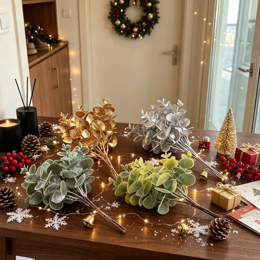 Artificial Eucalyptus Leaves – Faux Greenery for Wedding & Home Artificial Greenery Stems Babs