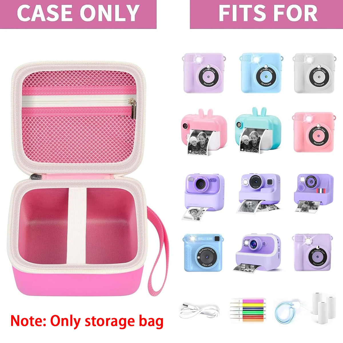 Kids Instant Print Camera Case & Storage Bag – Paiyule Kids Camera Case Babs