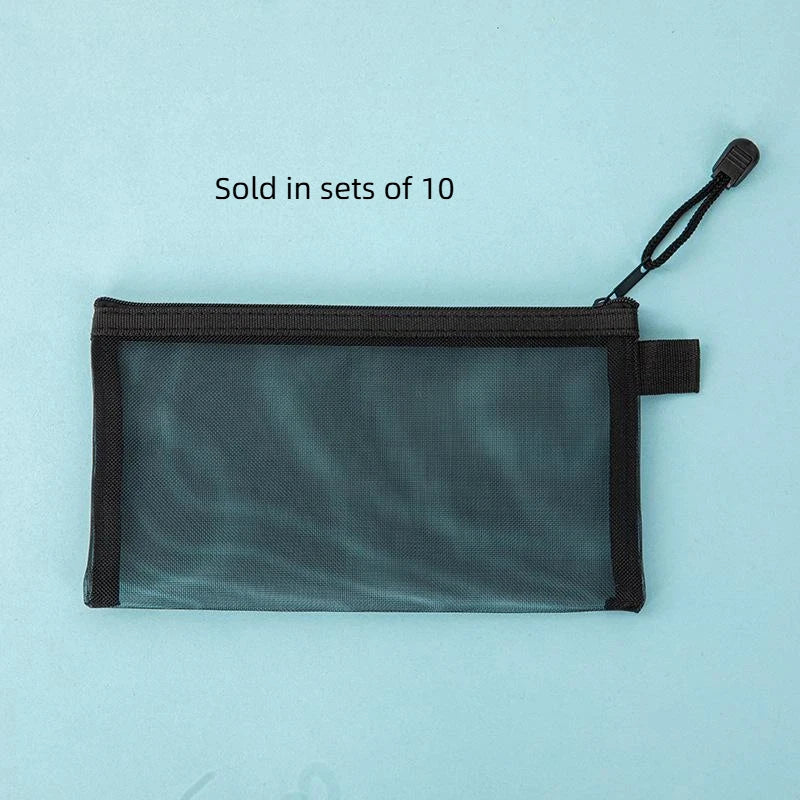 10-Pack Mesh Zipper Pencil Pouches – Clear See-Through Mesh Pencil Pouch Babs E