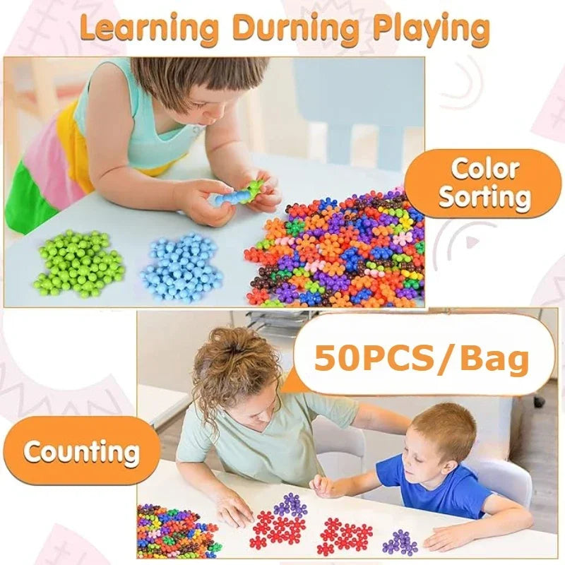 Snowflake Interlocking Building Blocks STEM Toy for Kids Interlocking Building Blocks Babs