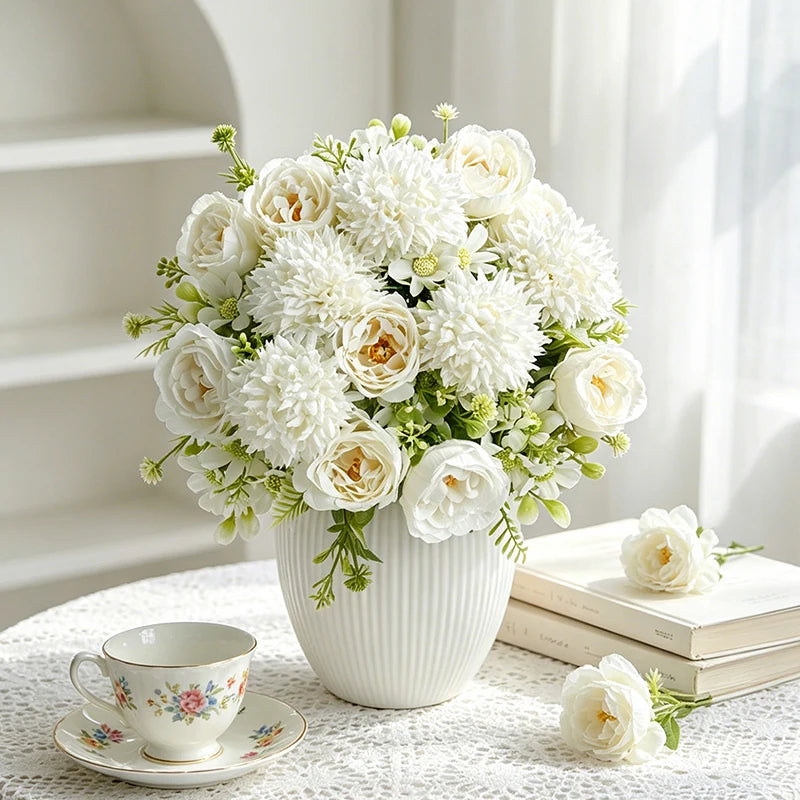 30cm Artificial Peony Hydrangea Daisy Bouquet | Wedding Decor Artificial Flower Bouquet Babs