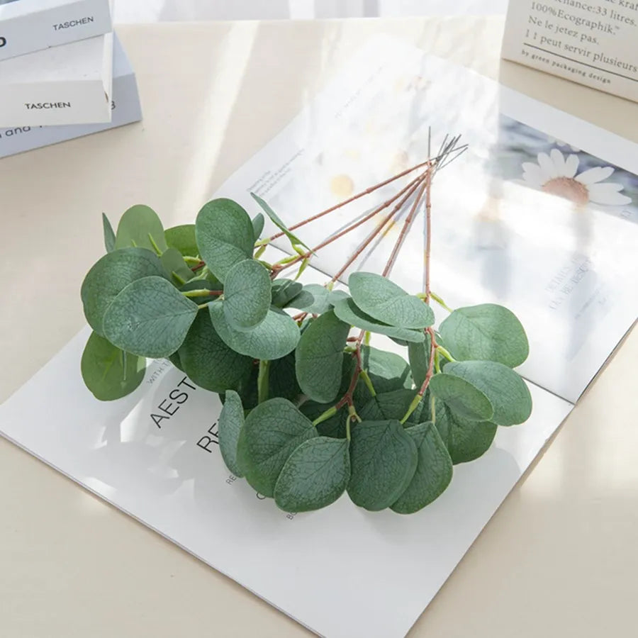 10/20PCS Artificial Silk Eucalyptus Leaves – Wedding & Home Decor Artificial Floral Stems Babs leaf bouquet 10pcs 20 pcs