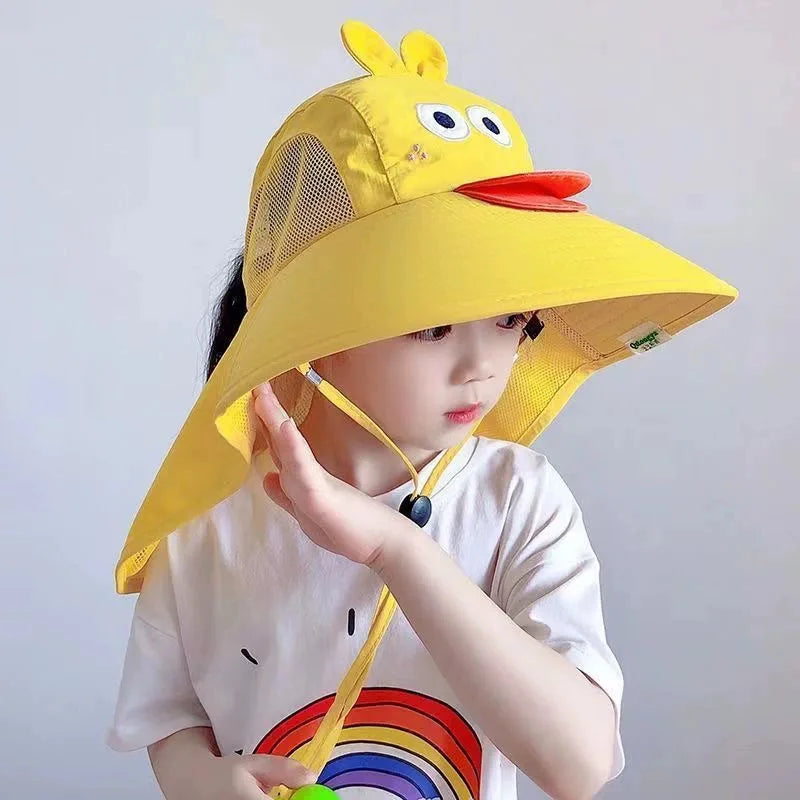 Kids Large Brim UV Sun Hat – Breathable Beach Fisherman Hat Kids Sun Hat Babs Duck 1PC