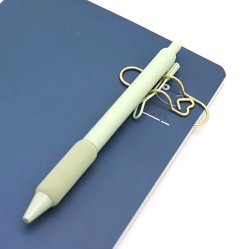 6pcs Heart-Shaped Pen Clip & Paper Clip Notebook Accessories Pen & Paper Clip Babs