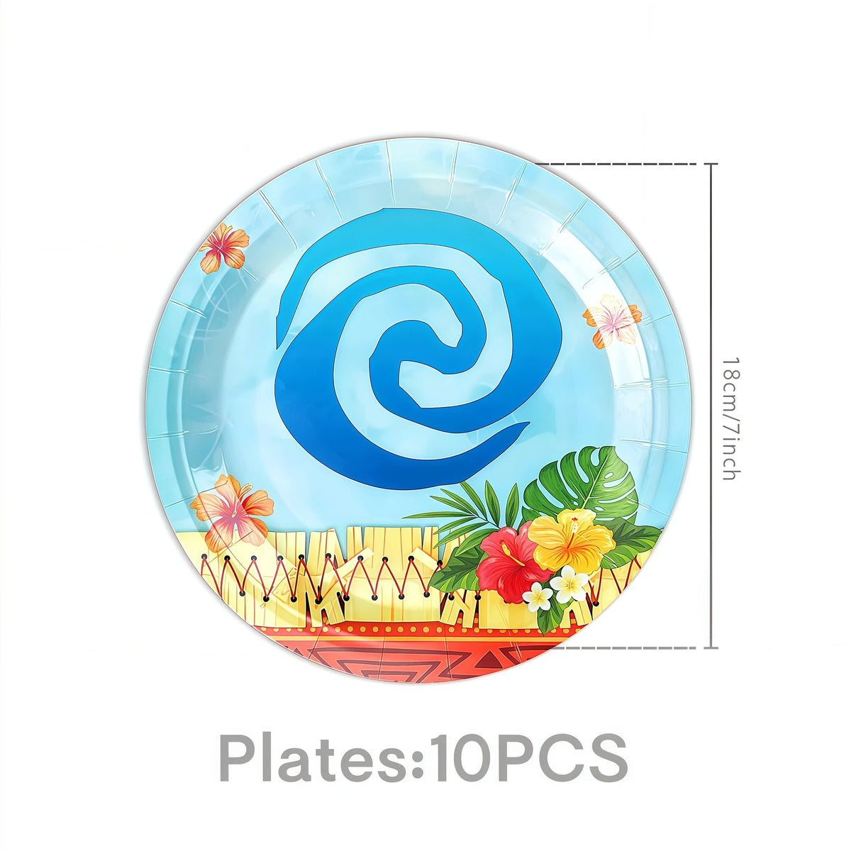 Ocean Theme Birthday Party Kit – Plates, Cups & Balloons Party Tableware Kit Babs 10pcs 7inch plate