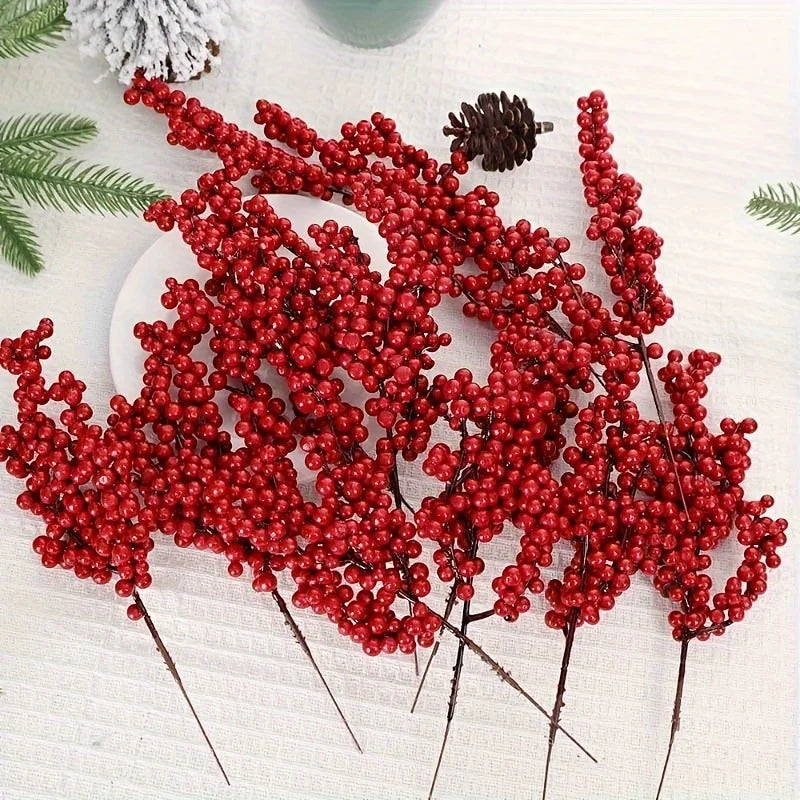Bright Red Artificial Christmas Berry Picks – DIY Holiday Décor Christmas Berry Picks Babs