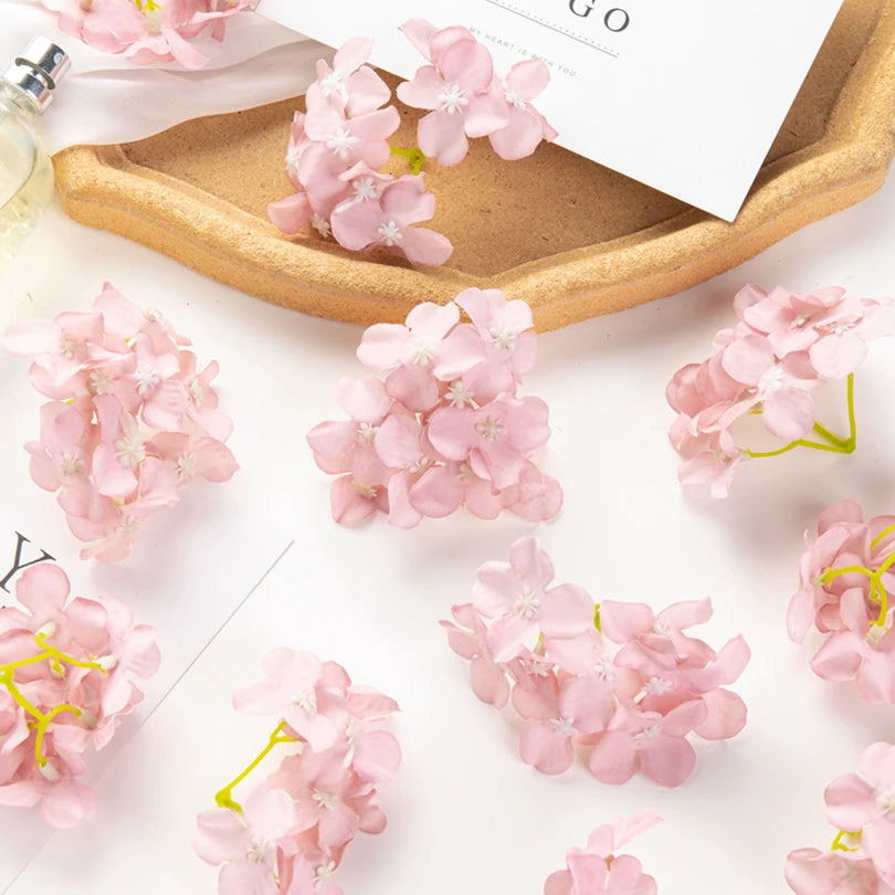 Silk Hydrangea Artificial Flowers 10pcs – Wedding & Home Decor Artificial Silk Flowers Babs