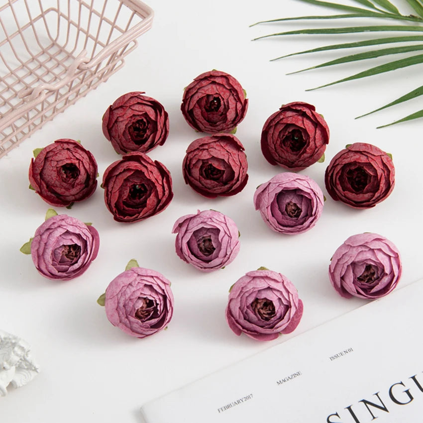 Silk Tea Rose Buds Artificial Flowers 10/20Pcs – DIY Decor Artificial Flowers Babs