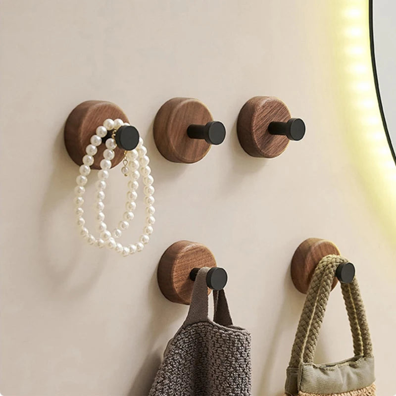 Solid Wood Wall Hook – Oak & Walnut Home Organizer Wood Wall Hook Babs